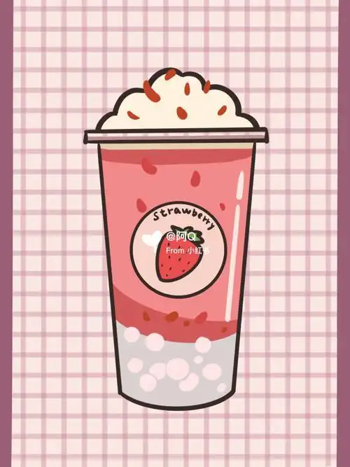 奶茶手帐简笔画