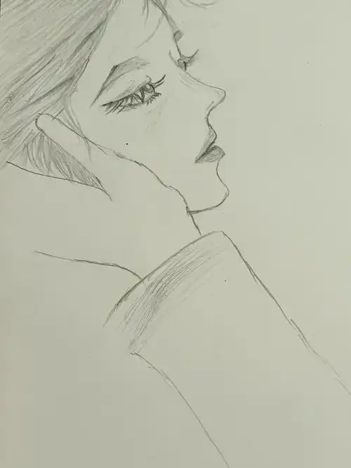 线稿临摹铅笔画人物