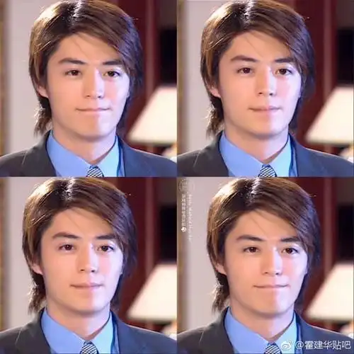 一组霍建华年少时纪念照,略带青涩阳光帅气,留一头长发英气十足