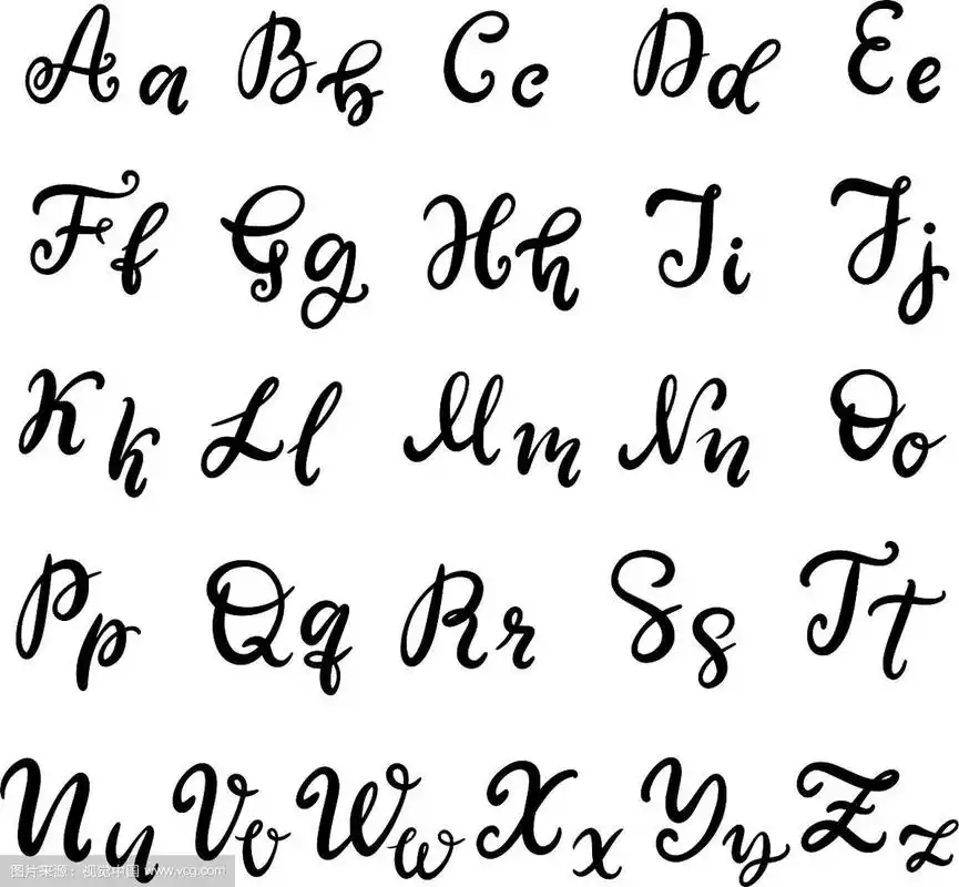 手绘字母字体字母表