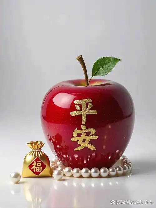 新年红苹果,寓意平平安安,珍珠点缀更显富贵,愿你新的一年健康幸福