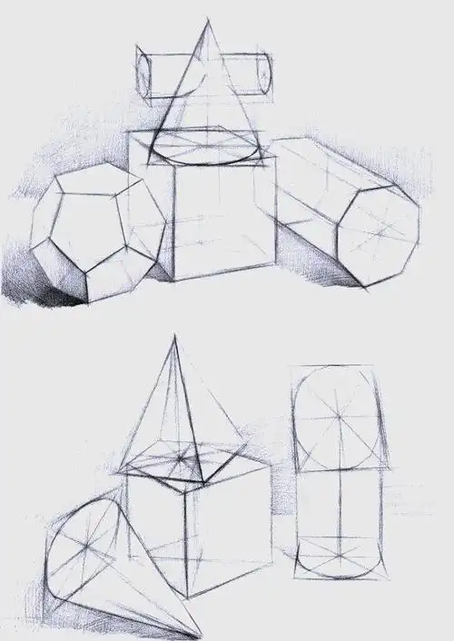 正方体的绘画技巧在几何体绘画中占有重要地位