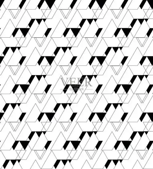 黑白几何无缝图案.矢量图素材