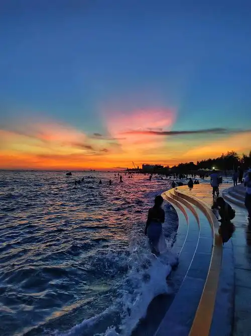 广西北海大海晚霞风景