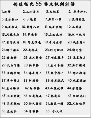 56势太极剑剑谱