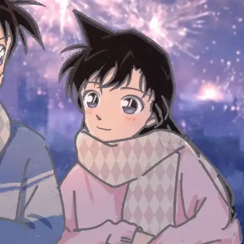 烟花四溢#情侣头像#工藤新一#毛利兰#名侦探柯南