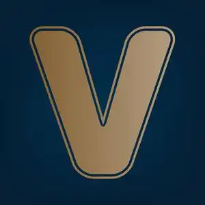 字母v标志设计模板元素. 矢量. 金色图标和下的金色图标和边框.照片