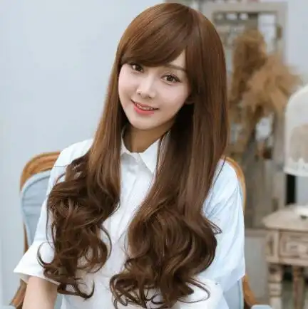 女生甜美刘海长发发型图片