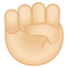 安卓系统里的举起的拳头:浅肤色emoji表情