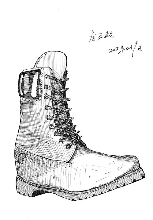 【涂鸦~李文超的钢笔速写】~一只有故事的旧靴子
