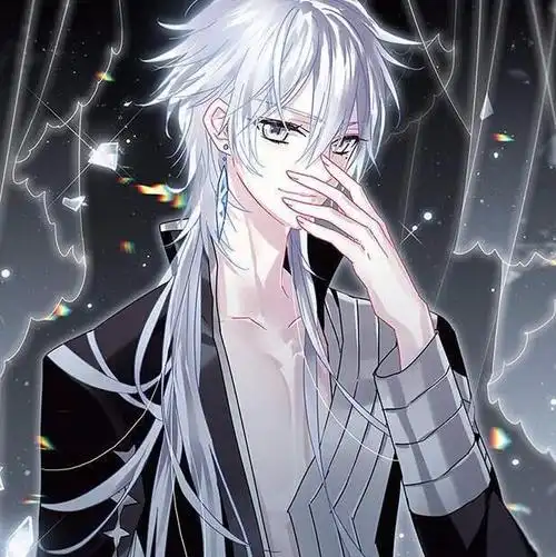 有谁知道白头发动漫头像男生冷酷帅气