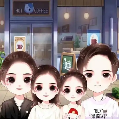 一家四口用什么头像?换上手绘头像,简单好看