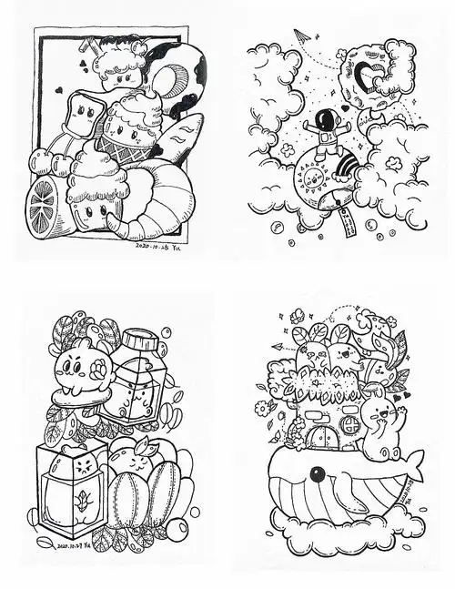 【插画】黑白画-临摹