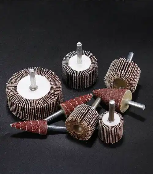 百叶磨头带柄砂纸砂布打磨头圆柱形木工打磨抛光轮尖头百页电磨头 6*