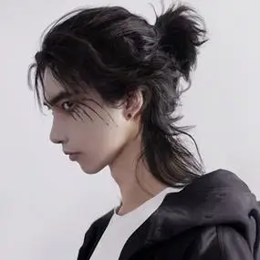 武士头假发男长发日系动漫风狼尾个性鲻鱼头全头套式拍照写真道具