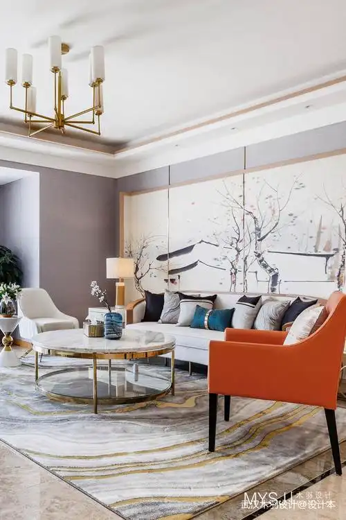 轻奢139平混搭四居客厅效果图片大全客厅沙发潮流混搭客厅设计图片