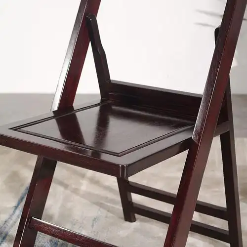 红木家具赞比亚血檀折叠餐椅实木休闲换鞋坐椅古典折叠椅