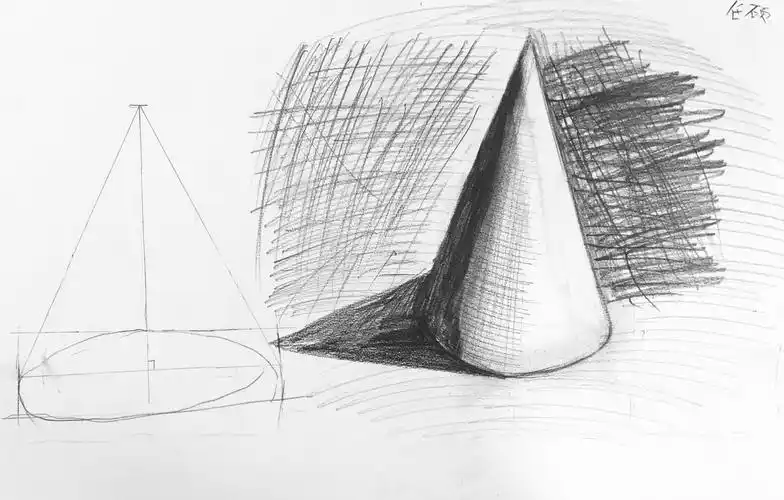 2019.7.14周日晚上班班.金凤路.国际动漫班素描《圆锥体》