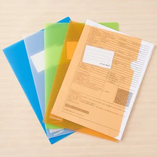 杰利a4文件夹资料册 l型二页单片夹文件袋透明文件套透明插页单页夹