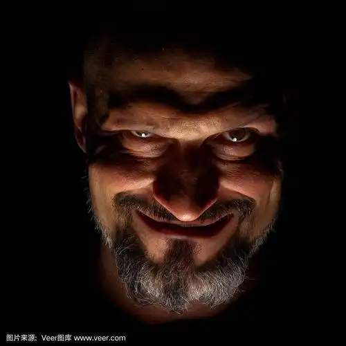 反面人物喜剧的,极好的反面人物或负面人物一张长着胡子的脸,在有着