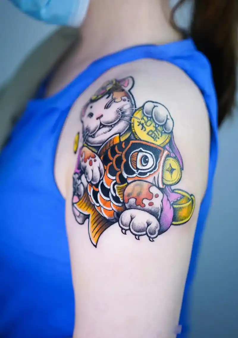 招财猫 旧纹身遮盖