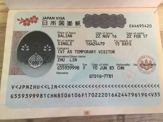 赴日个人旅游签证(日本签证材料清单)