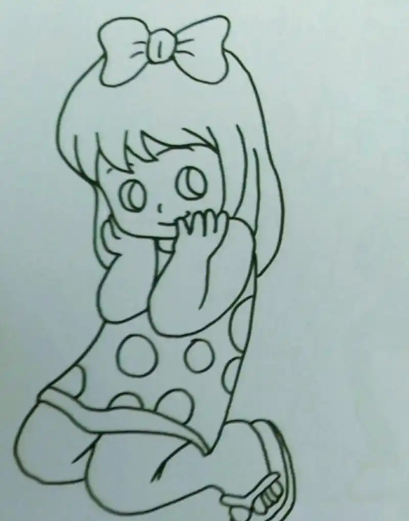 绘画害羞女孩的简单步骤与欣赏更多作品