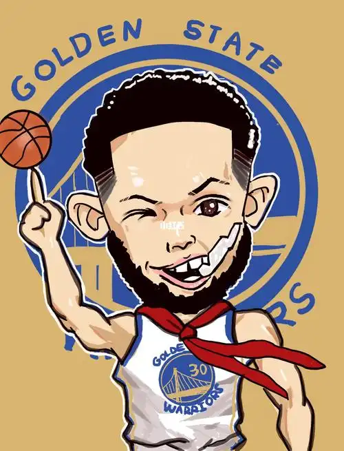 临摹一个卡通小库里