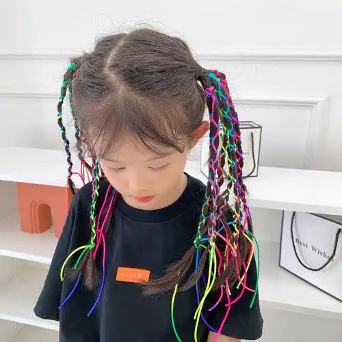 儿童编发彩带脏脏辫发小女孩辫子扎头头绳丝带发饰