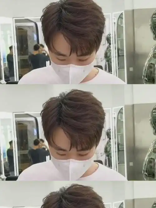 乔伊发型设计少年感男生三七分发型韩式手七分纹理气垫烫|微分的刘海