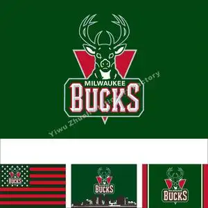 nba 密尔沃基雄鹿队旗帜 美职篮球队 milwaukee bucks flag