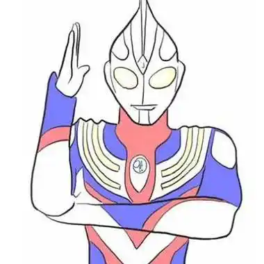 漫画师用彩笔画了一个帅气的银河奥特曼,你看几遍能学会?