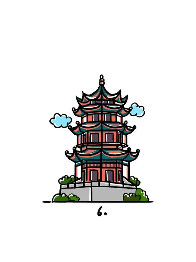 如何画漳州八卦楼|地标建筑简笔画教程56 漳州名胜古迹之一,八卦早期