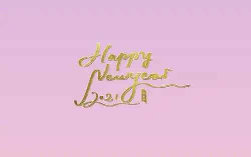 2021新年快乐英文简单背景图,艺术壁纸-回车桌面
