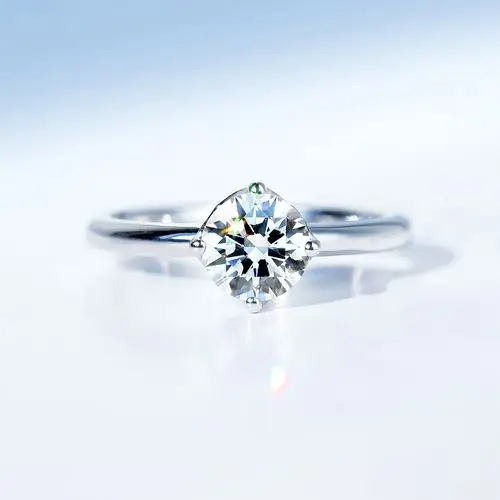 宝石矿工 18k白金四爪钻石戒指 唯美gia钻戒结婚戒女戒 戒托定制