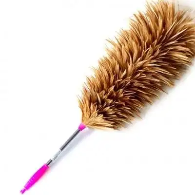 金凤凰掸坊新品伸缩加厚鸡毛掸子家用静电除尘禅子清洁不掉毛毯子