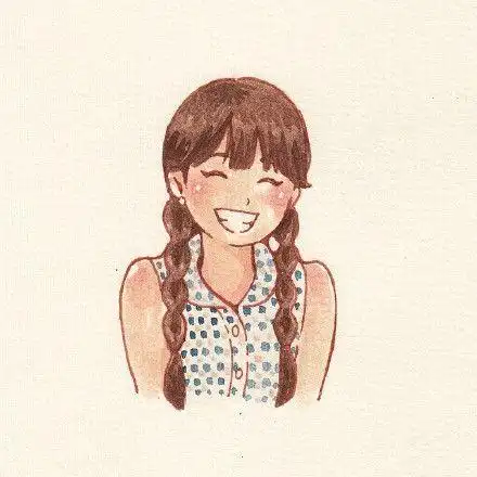 甜美微笑的阳光治愈系女生插画头像