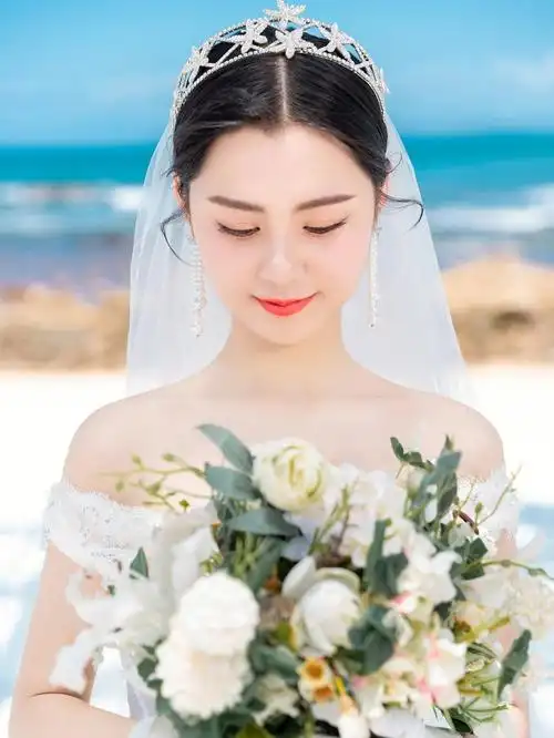 新娘单人照正确打开姿势三亚旅拍婚纱照