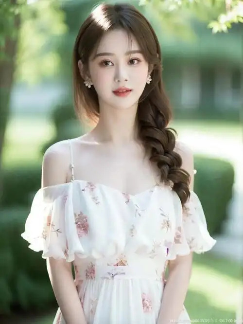 在这组照片中,小仙女身着碎花连衣裙,俏皮可爱,又带着一丝成熟的气息.