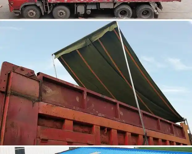 河南自卸车环保盖自动篷布后八轮电动篷布环保盖自动盖电动卷篷式甩杆