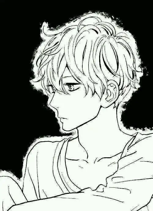 动漫人物简笔画二次元男生