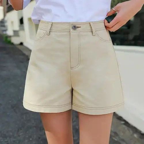 韩都衣舍2020韩版夏装新款高腰直筒显瘦纯棉女短裤休闲裤ok1461晽