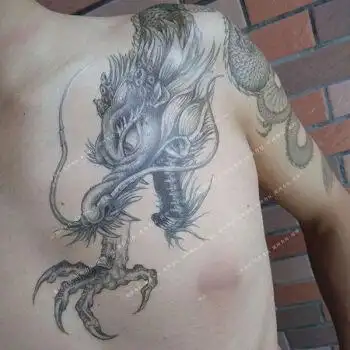 纹身贴半1年张起灵同款纹身麒麟模板防水刺青仿真大图案 图片08 2张