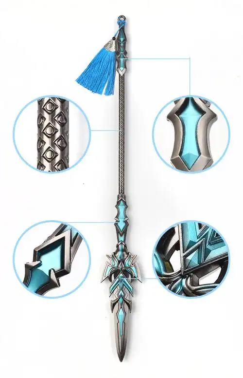 蓝银霸王抢金属蓝银霸王枪唐三蓝鹰霸皇枪 蓝营一米超大号实心 霸王枪