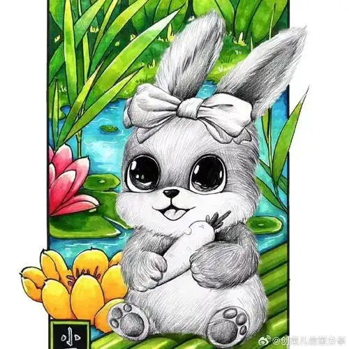 十二生肖动物主题创意素描作品  #素描#少儿美术课程超话