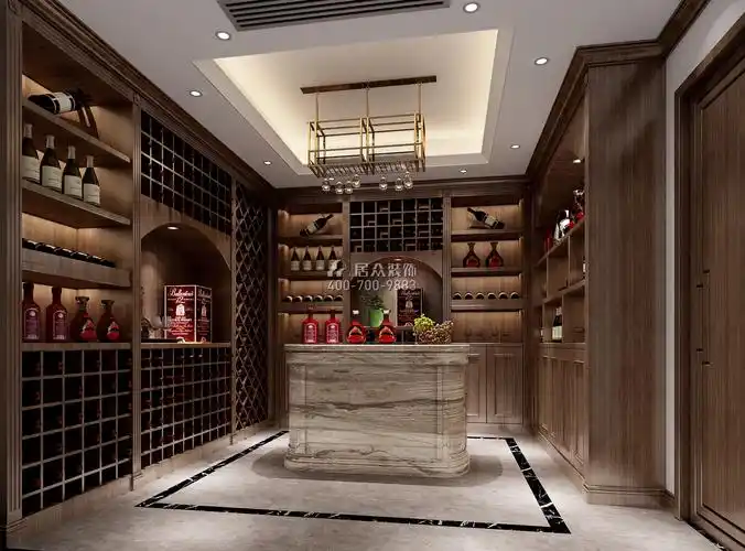 观岭高尔夫半山500平方米中式风格别墅户型酒窖装修效果图