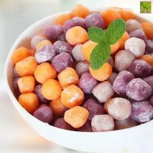 冰粉小糍粑小汤圆小粒芋圆成品冰粉专用七彩彩虹彩色紫薯香芋圆子