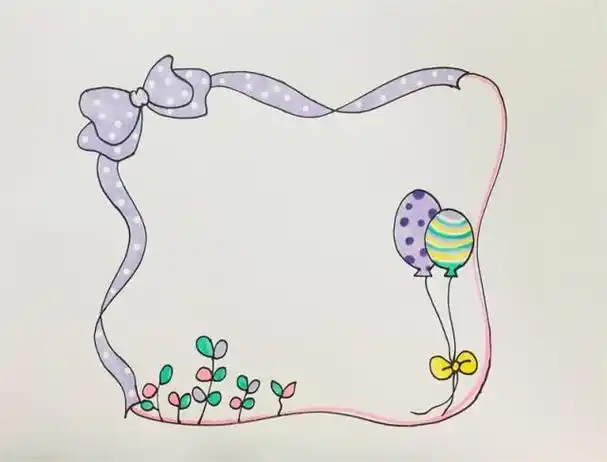 蝴蝶结边框简单又漂亮手抄报 简单漂亮的手抄报-普车都