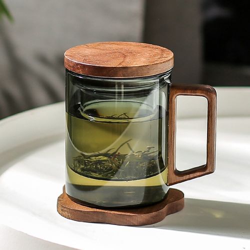 川岛屋茶杯茶水分离泡茶杯子男士个人专用办公室玻璃杯