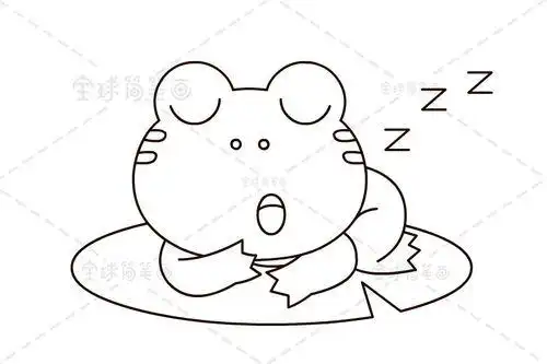 青蛙在洞里冬眠的简笔画